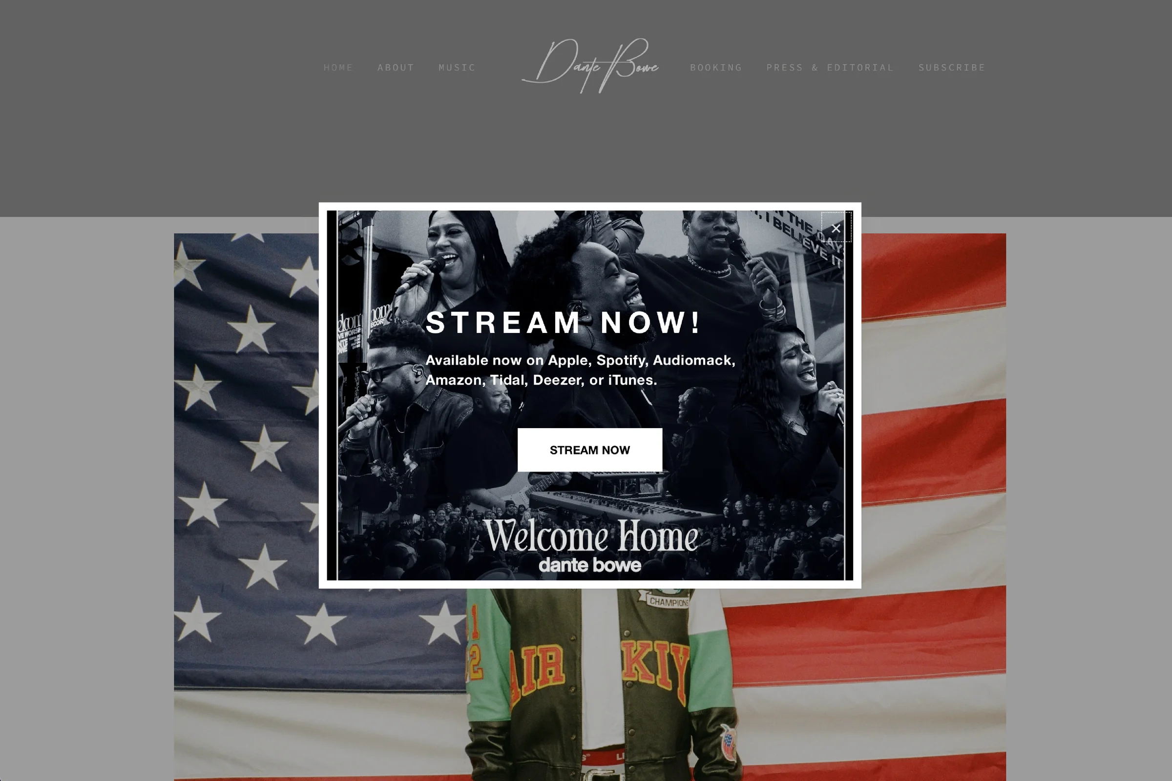Welcome Home album microsite design