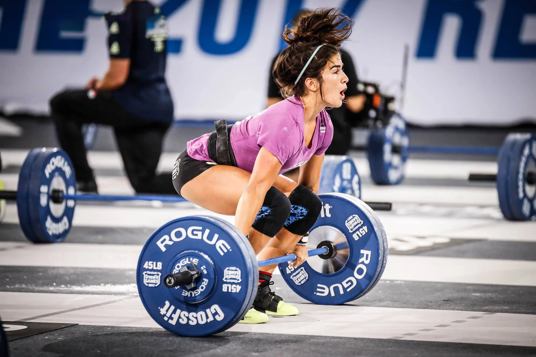 Lauren Fisher lifting during competition